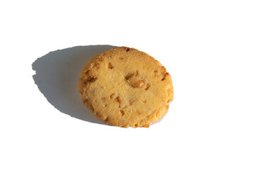 Sugar fresh cookies on a white background with a distinct shadow. Isolated