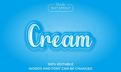 Editable text effect cream blue