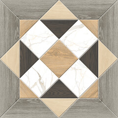 Geometric tiles pattern, grey background parking and out door area decorative design tiles.