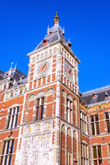 Fototapeta premium Amsterdam Central Train Station details