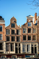 Fototapeta premium Amsterdam City Scene, typical dutch houses.