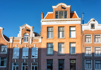Obraz premium Typical merchant house facade in Amsterdam, Netherlands.