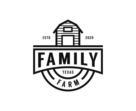 Vintage barn farm logo design vector template