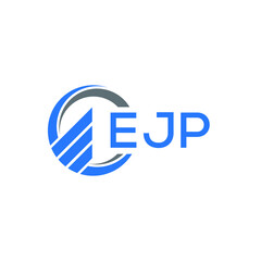 EJP Flat accounting logo design on white  background. EJP creative initials Growth graph letter logo concept. EJP business finance logo design.
