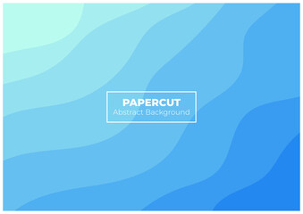 abstract blue wave papercut background