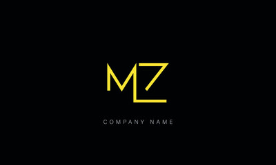 ZM, MZ, Abstract Letters Logo Monogram - obrazy, fototapety, plakaty