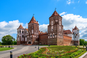 Fototapeta premium Mir Castle in Minsk region - historical heritage of Belarus.