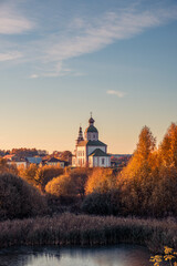 The ancient town of Suzdal in the evening.