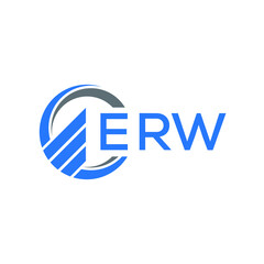 ERW Flat accounting logo design on white  background. ERW creative initials Growth graph letter logo concept. ERW business finance logo design.
