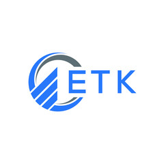 ETK Flat accounting logo design on white  background. ETK creative initials Growth graph letter logo concept. ETK business finance logo design.
