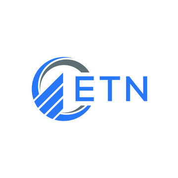 ETN Flat accounting logo design on white  background. ETN creative initials Growth graph letter logo concept. ETN business finance logo design.

