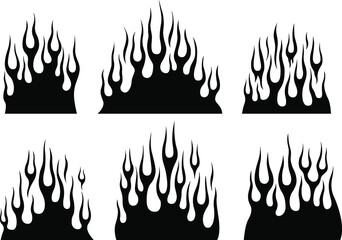 Fire flames isolated template. Tribal vector design. Car stickers. Icon fire illustration. Multiple shape tattoo - obrazy, fototapety, plakaty