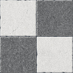 Paver block style geometric light and dark parking tiles.