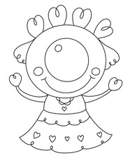 big eye monster coloring page