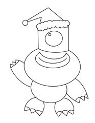 santa monster coloring page