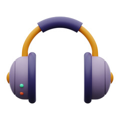 Premium Headphone User Interface 3d rendering on isolated background