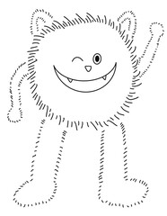 hi cat monster coloring page