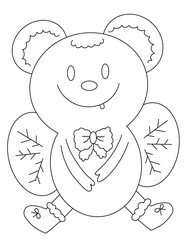 bear with wings monster coloring page