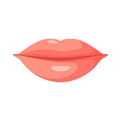 Lips on a white background. Cartoon design.
