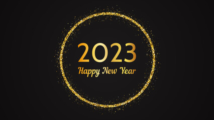 Fototapeta na wymiar 2023 Happy New Year gold background
