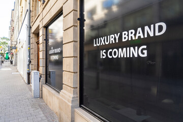 Luxury brand coming soon sign