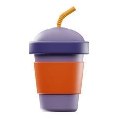 Premium Drink User Interface 3d rendering on isolated background