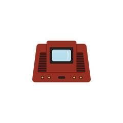 Vintage radio and TV receiver with screen, flat vector illustration isolated.