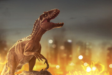 Dinosaur, Tyrannosaurus Rex destroyed city