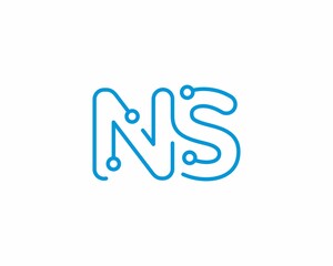 Abstract Letters NS Logo Design Template 001