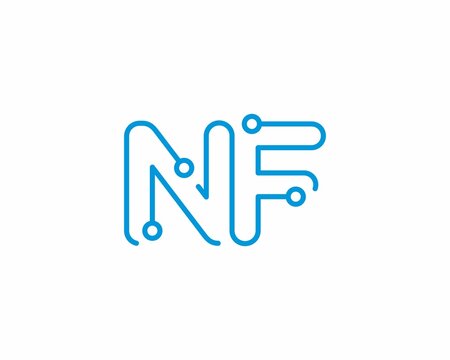 Abstract Letters NF Logo Design Template 001