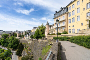 Fototapeta na wymiar Chemin de la Corniche in Luxembourg
