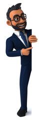 Fun 3D cartoon illustration of an indian businessman