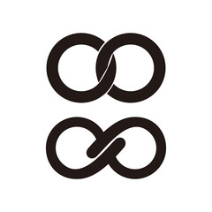 Infinity icon. Two locked circles vector illustration. Link icon.