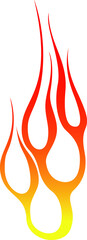 Fire flames isolated on white background. Tribal tattoo design.
