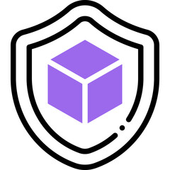 data security flat line icon