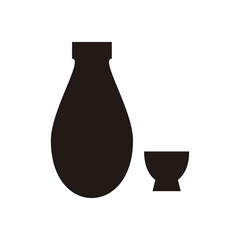 Sake bottle icon. Sake vector illustration sign