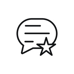 Customer review symbol. Speech bubble with star icon design. vector illustration