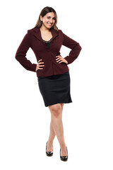 Fototapeta premium Young Indian businesswoman full body isolated on white