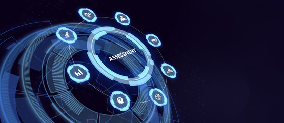 Business, Technology, Internet and network concept. Assessment analysis evaluation measure. 3d illustration