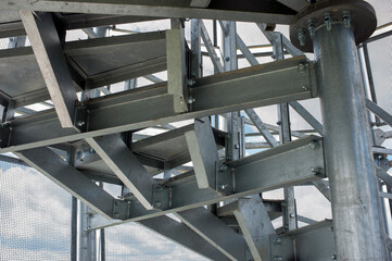 Stairs of the observation tower on the mountain