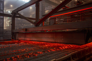 Sintering machine on steel works.