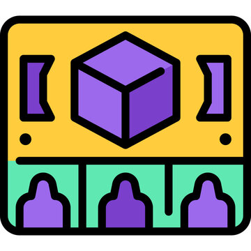 Virtual Event Filled Outline Icon