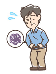 お腹が痛そうな男性