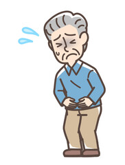 お腹が痛そうな男性