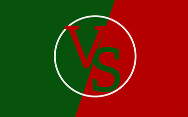 red and green VS icon vector with simple design