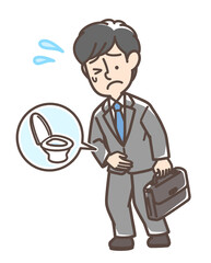 お腹が痛そうな男性