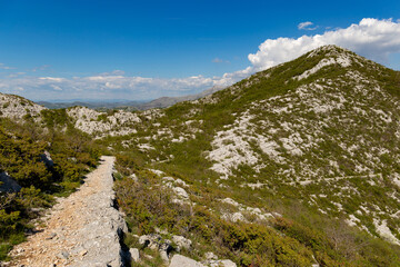 Mountain trail in the Balkan mountains. Not far from the Adriatic coast