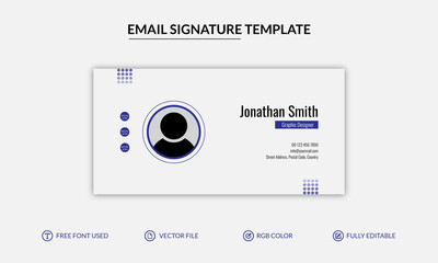 Corporate email signature or email footer vector template 