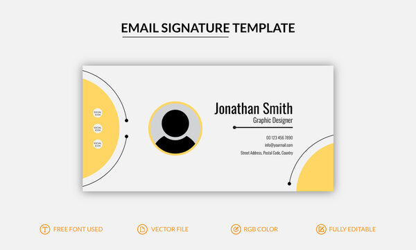 Corporate Email Signature Or Email Footer Vector Template 