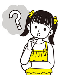 考えるツインテールの女の子